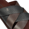 Menβs Brown Two-Strap Casual Slide Sandals