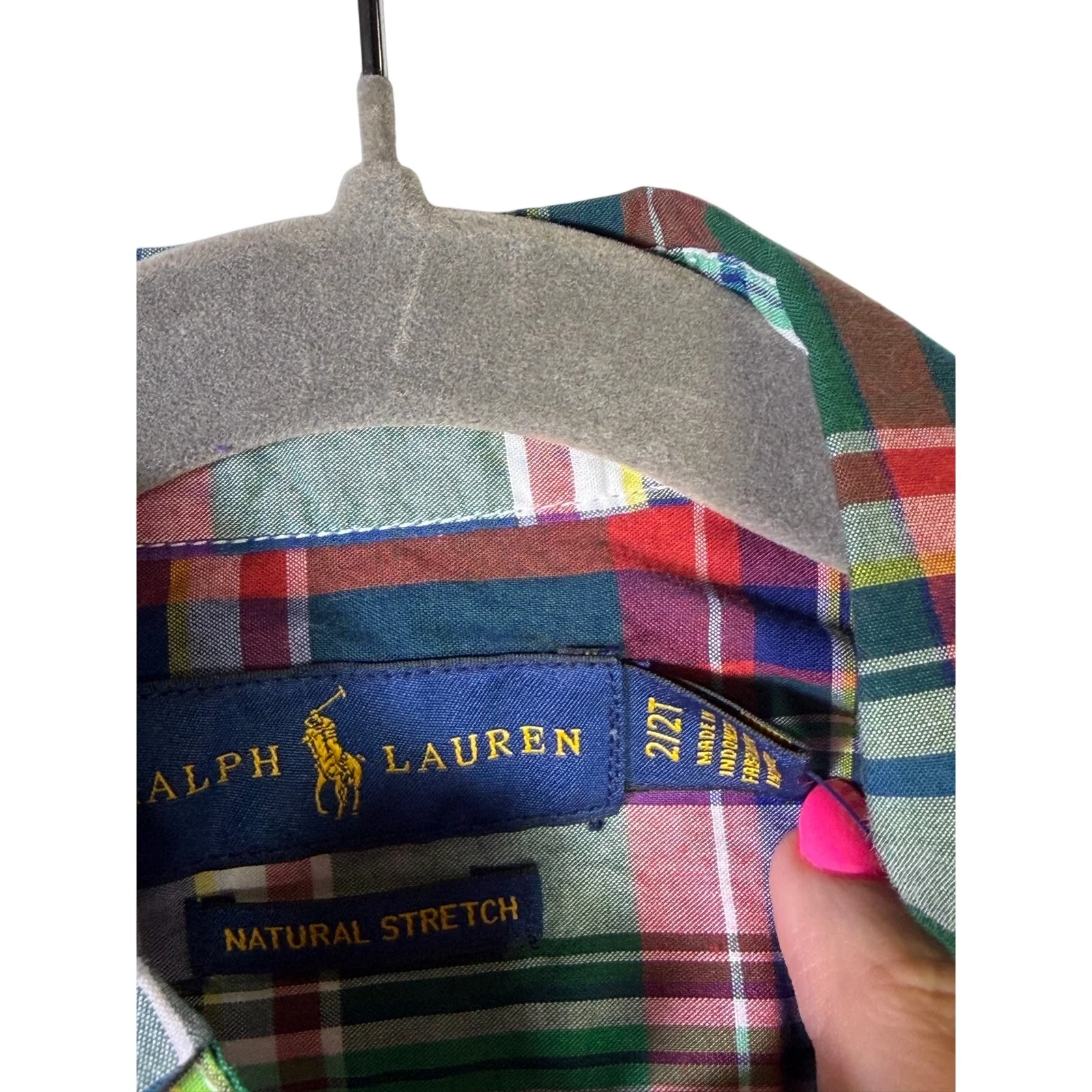 Polo Ralph Lauren Boys Plaid Shirt Khaki Chino Shorts Size 2T Outfit Set