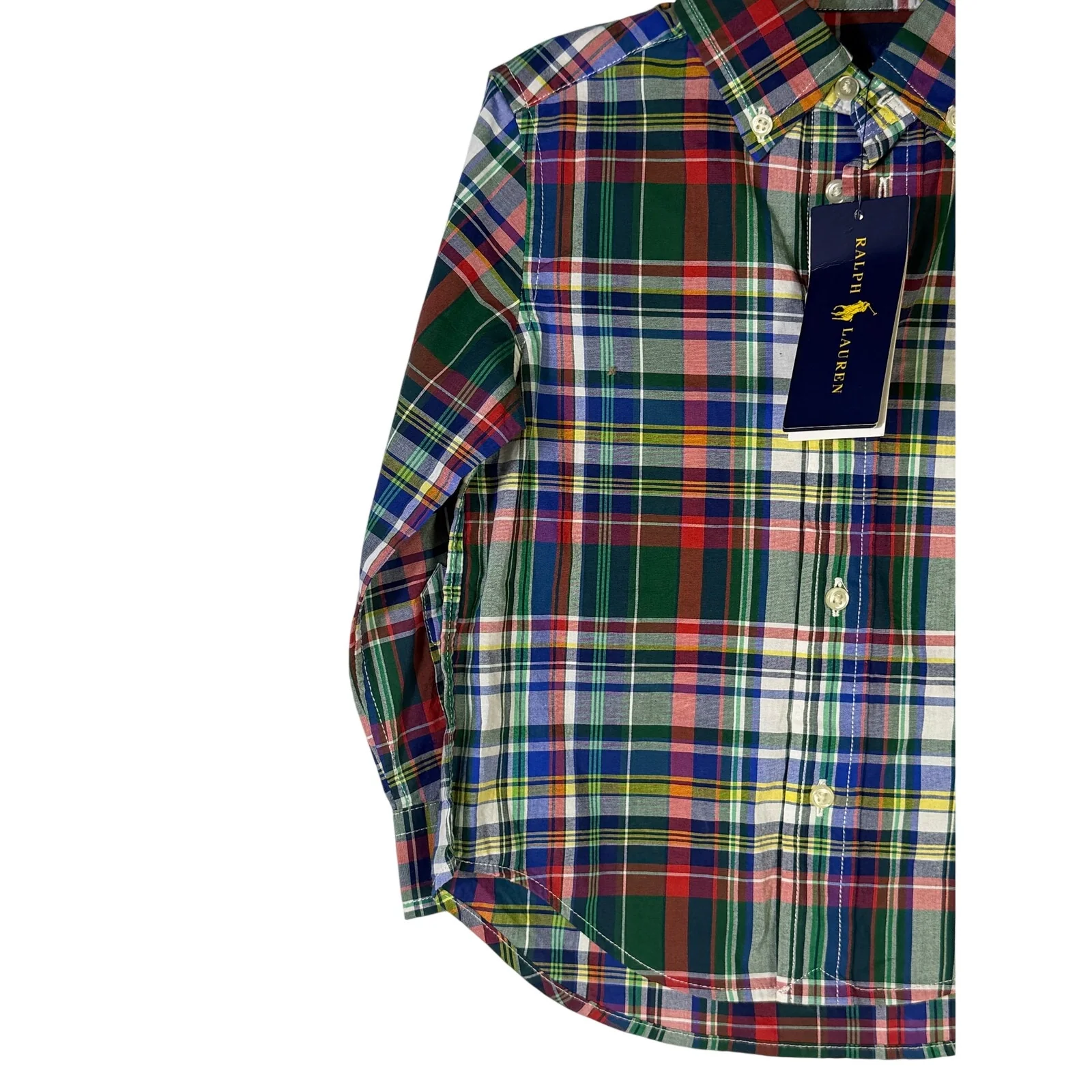 Polo Ralph Lauren Boys Plaid Shirt Khaki Chino Shorts Size 2T Outfit Set