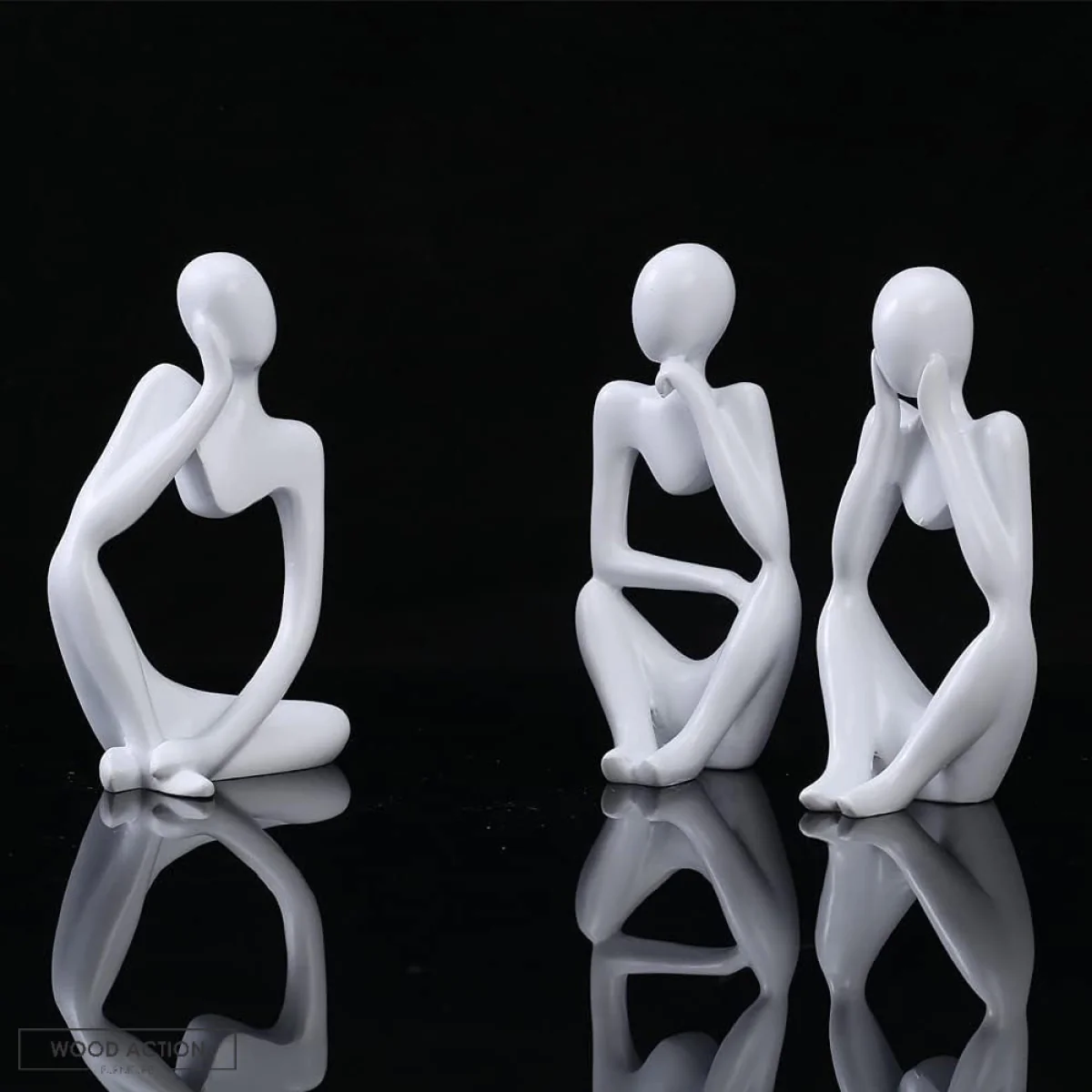 Thinking abstract sculpture set of 3