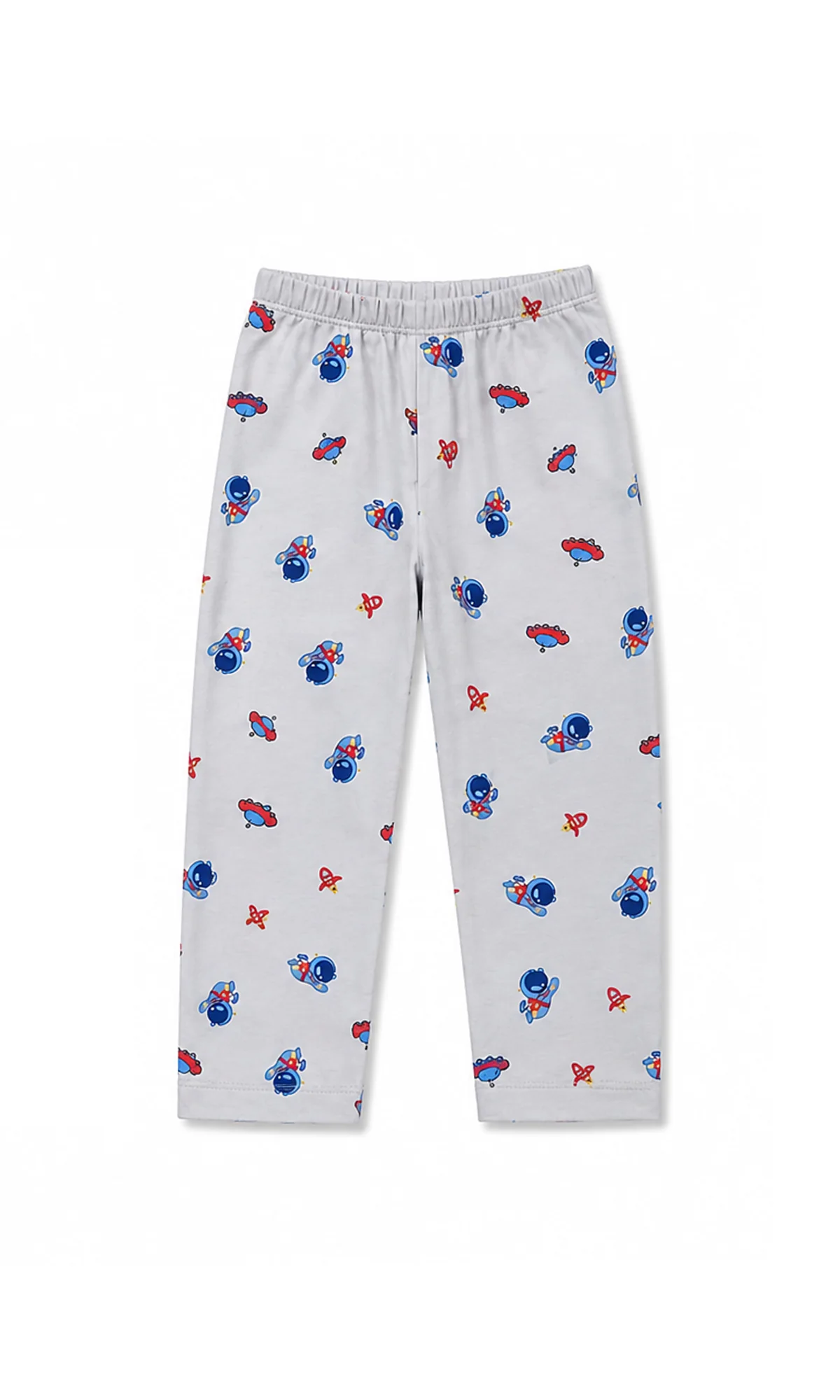 Boys Night Suit Grey Space Monster Rocket Print