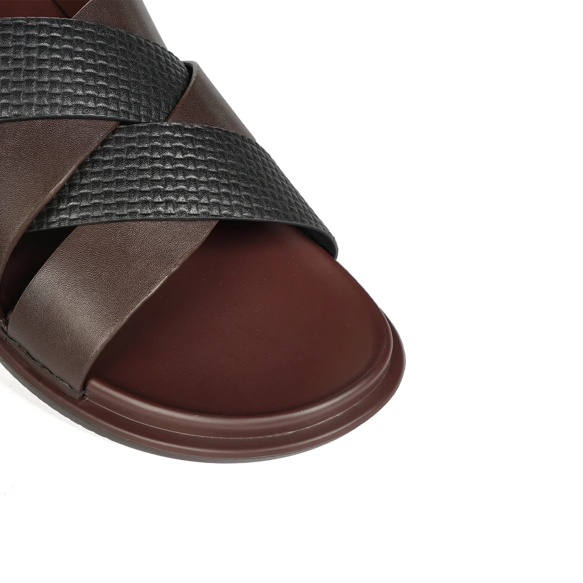 Men’s Brown Two-Strap Casual Slide Sandals